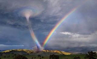 The miracle of nature … taking the rainbow right up to heaven